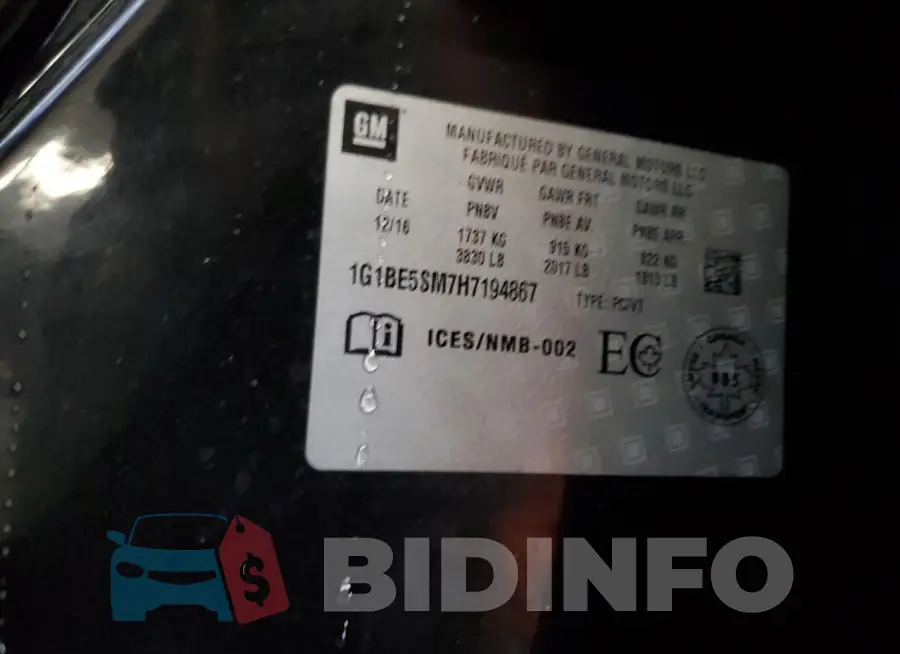 1G1BE5SM7H7194867 Photo# 12