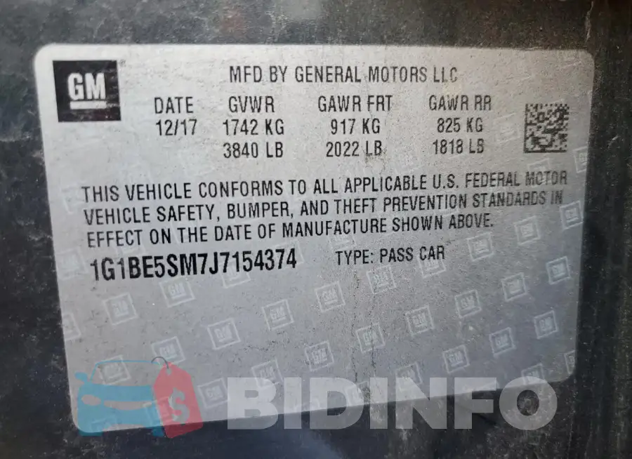 1G1BE5SM7J7154374 Photo# 12