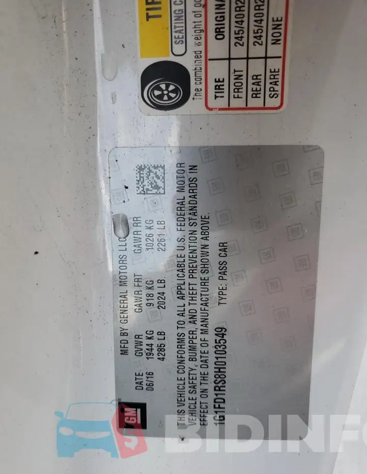 1G1FD1RS8H0103549 Photo# 12
