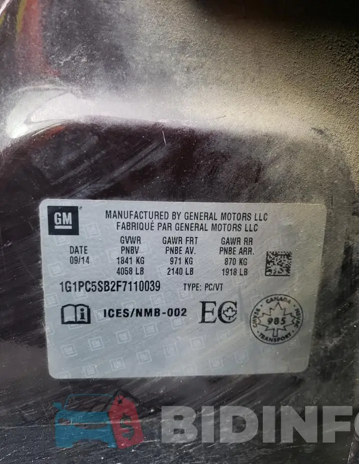 1G1PC5SB2F7110039 Photo# 12
