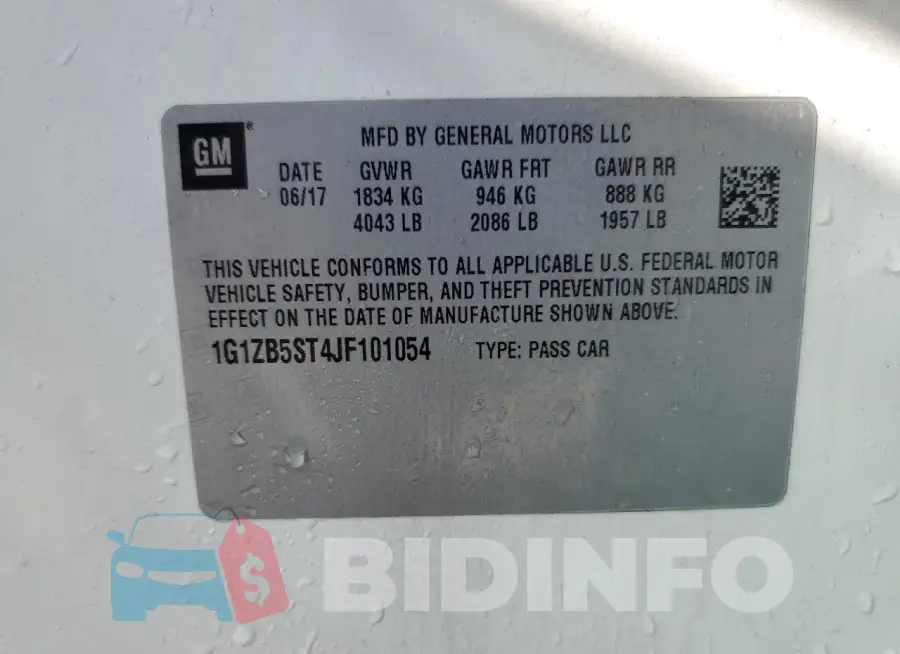 1G1ZB5ST4JF101054 Photo# 13