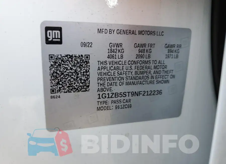 1G1ZB5ST9NF212236 Photo# 12