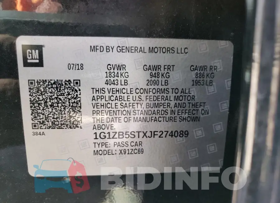 1G1ZB5STXJF274089 Photo# 13