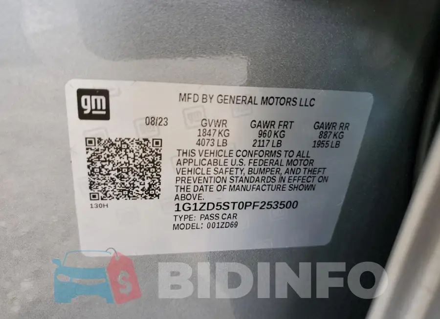 1G1ZD5ST0PF253500 Photo# 12