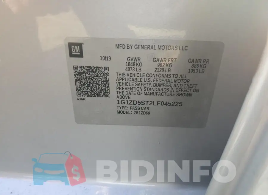 1G1ZD5ST2LF045225 Photo# 12