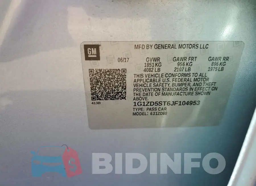 1G1ZD5ST6JF104953 Photo# 12