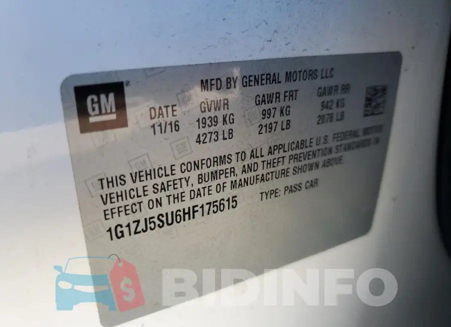1G1ZJ5SU6HF175615 Photo# 12