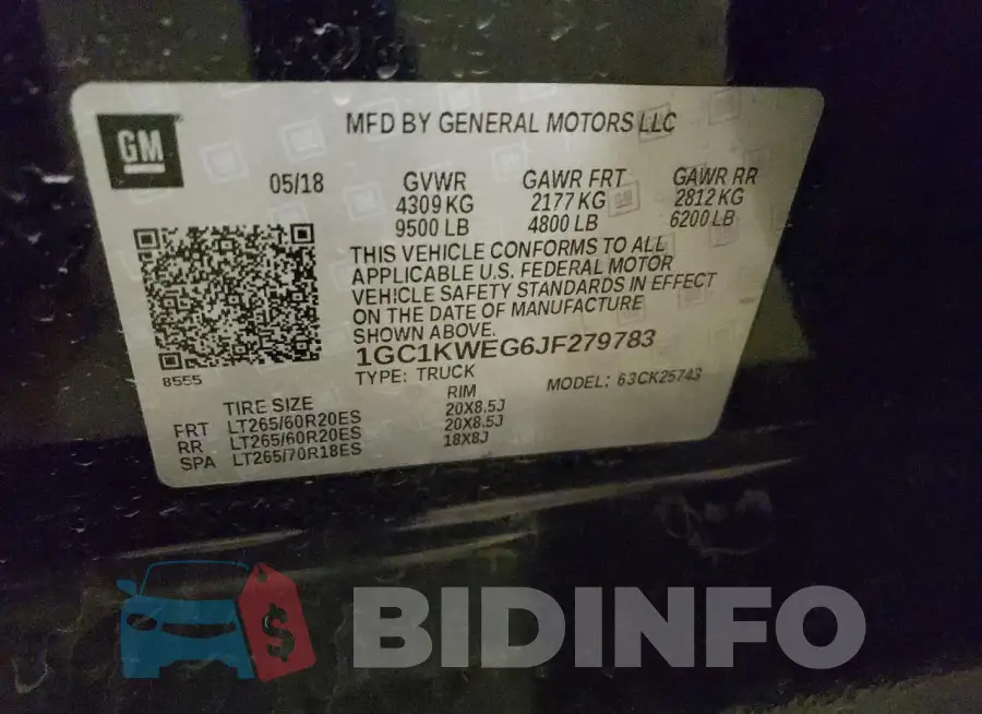 1GC1KWEG6JF279783 Photo# 12