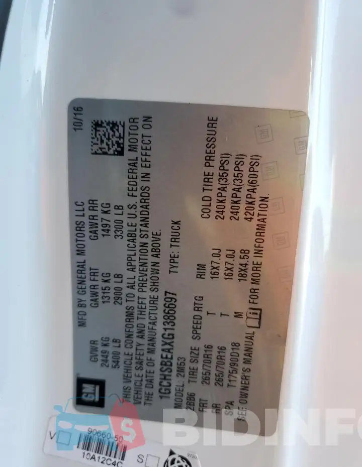1GCHSBEAXG1386697 Photo# 12