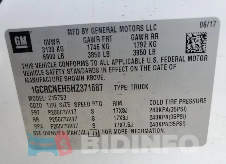 1GCRCNEH5HZ371687 Photo# 12