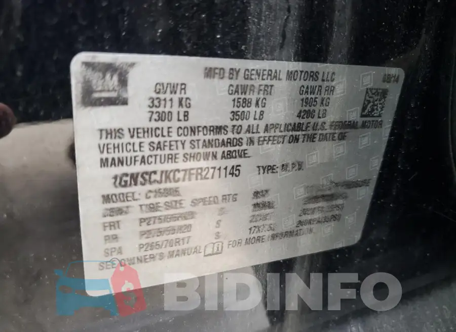 1GNSCJKC7FR271145 Photo# 13