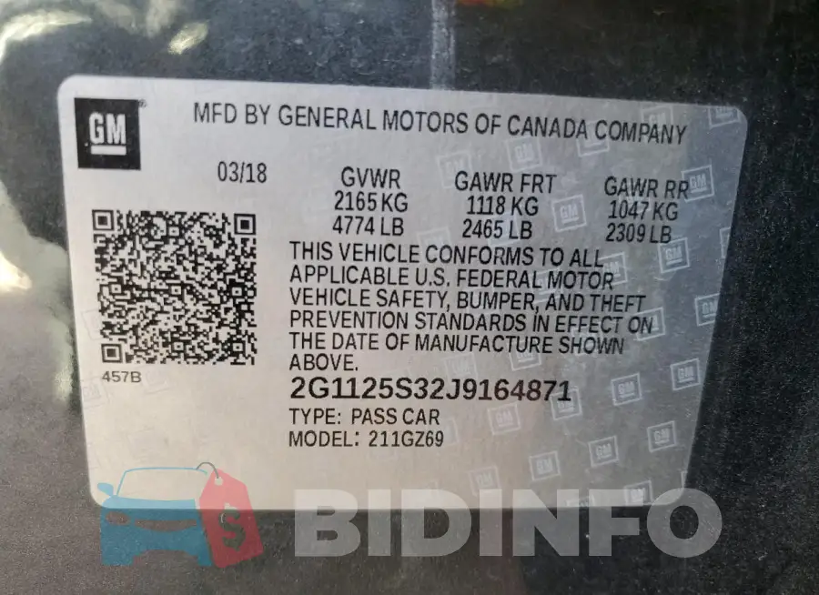 2G1125S32J9164871 Photo# 12