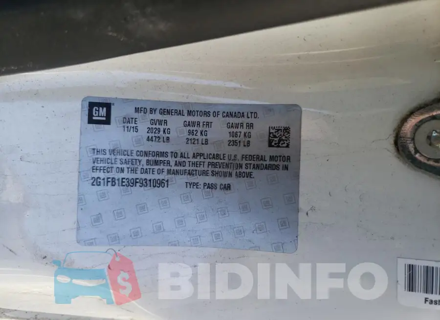 2G1FB1E39F9310961 Photo# 12