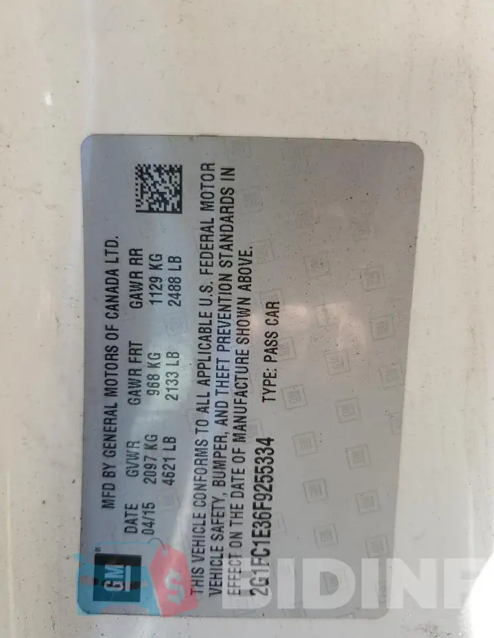 2G1FC1E36F9255334 Photo# 12
