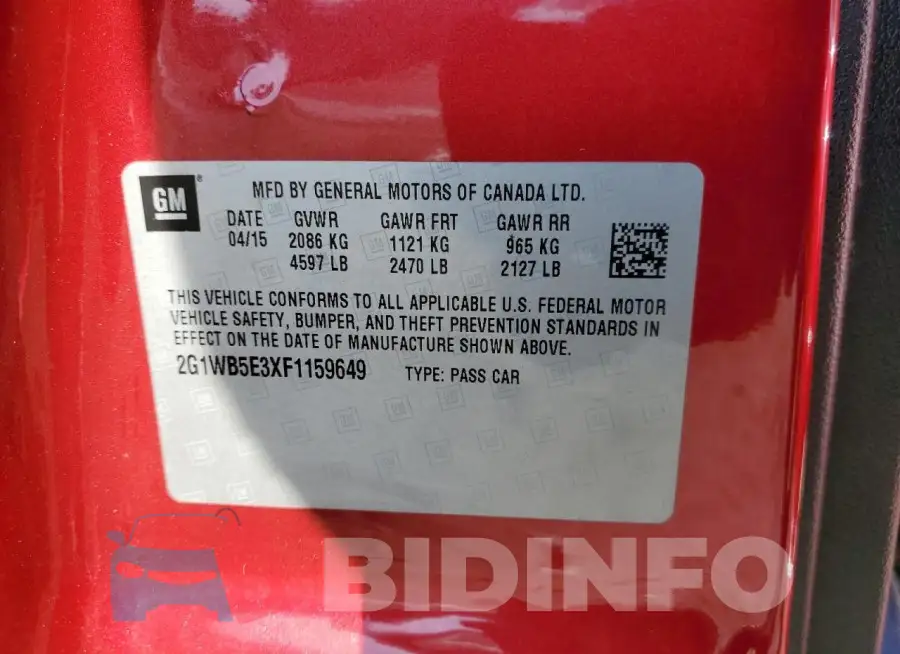 2G1WB5E3XF1159649 Photo# 12