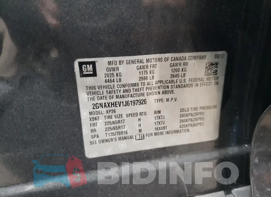 2GNAXHEV1J6197926 Photo# 12