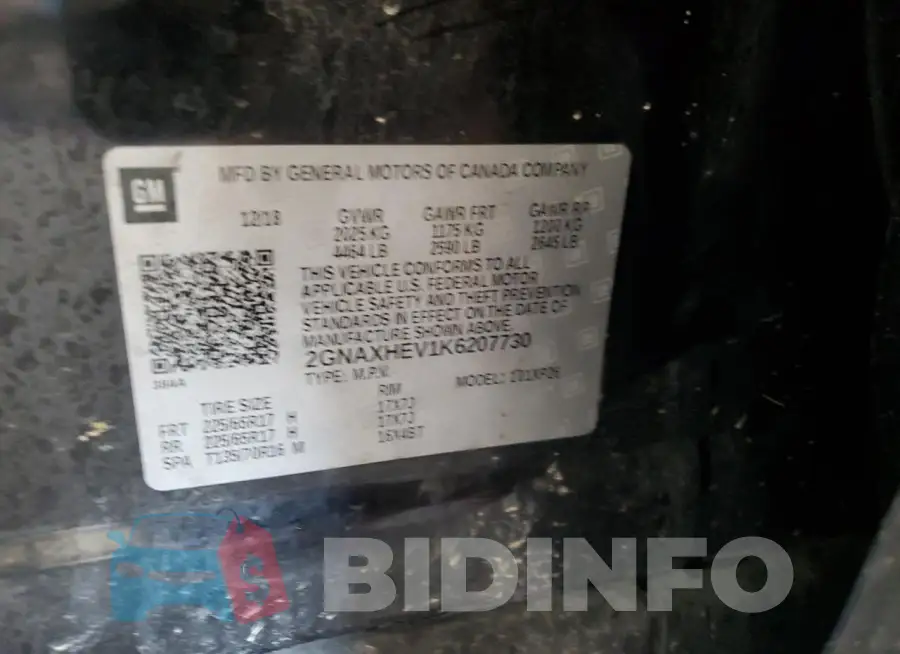 2GNAXHEV1K6207730 Photo# 14