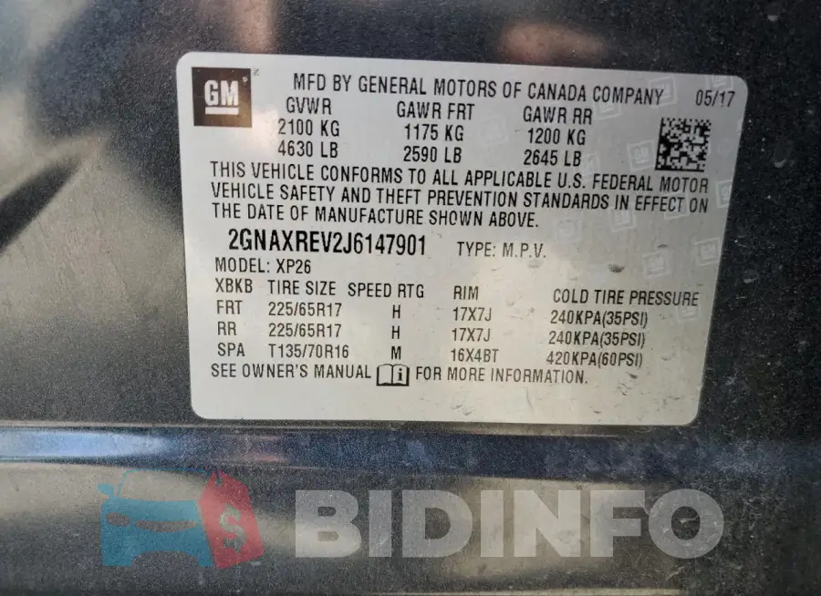 2GNAXREV2J6147901 Photo# 13