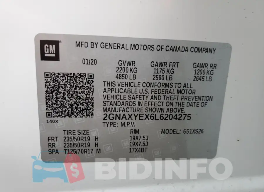 2GNAXYEX6L6204275 Photo# 13