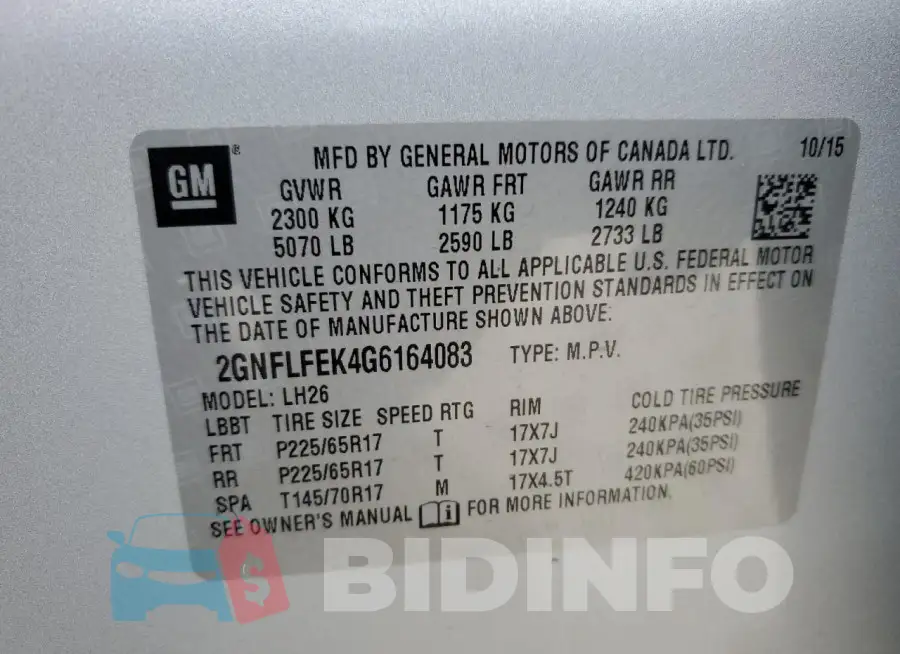 2GNFLFEK4G6164083 Photo# 13