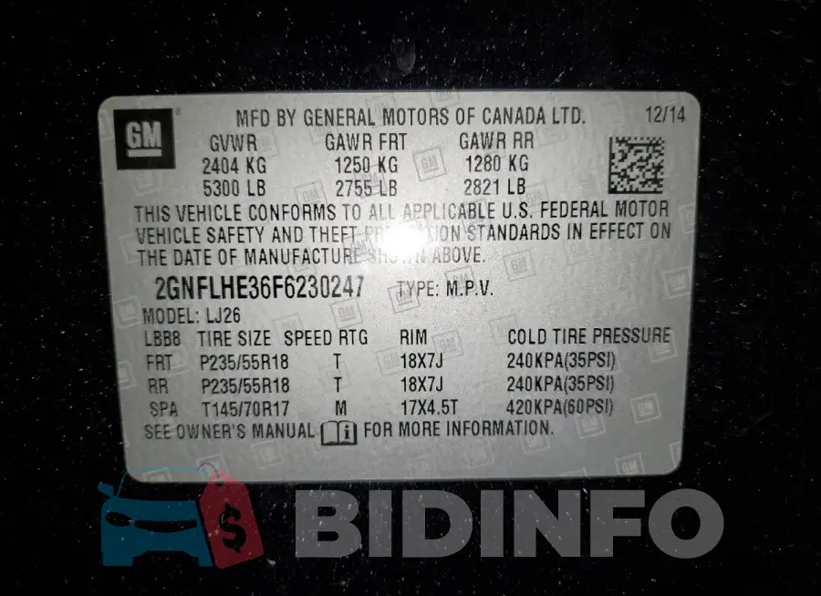 2GNFLHE36F6230247 Photo# 13