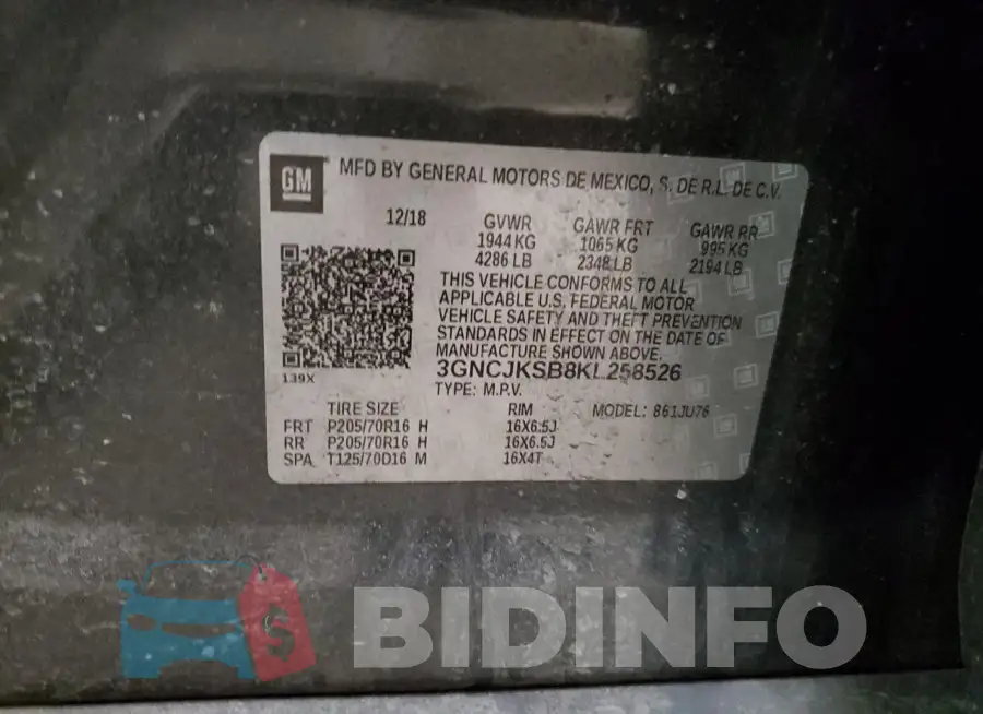 3GNCJKSB8KL258526 Photo# 12