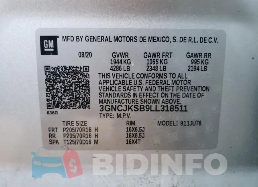 3GNCJKSB9LL318511 Photo# 12