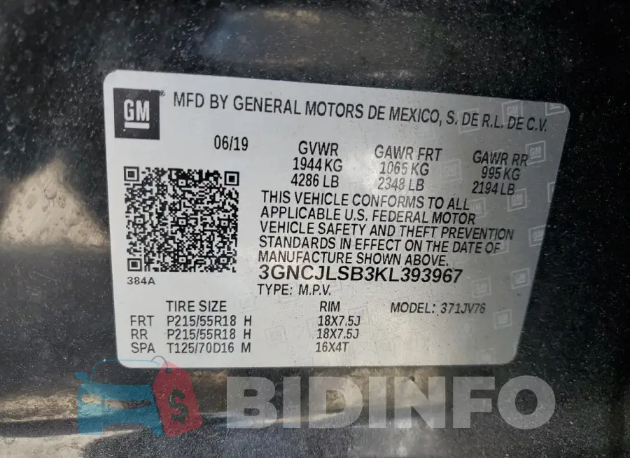 3GNCJLSB3KL393967 Photo# 12