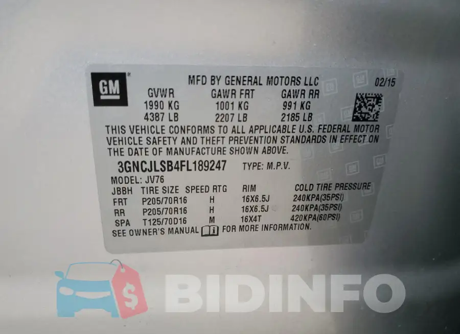 3GNCJLSB4FL189247 Photo# 12