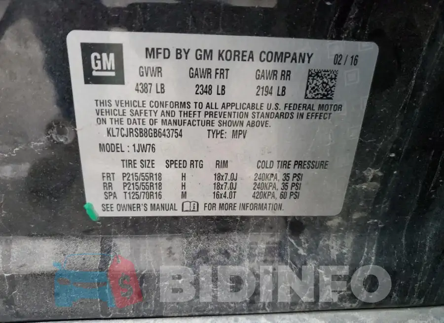 KL7CJRSB8GB643754 Photo# 12