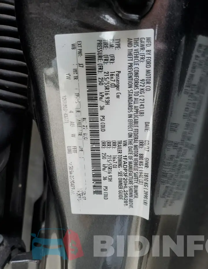 1FADP3F20HL256288 Photo# 12