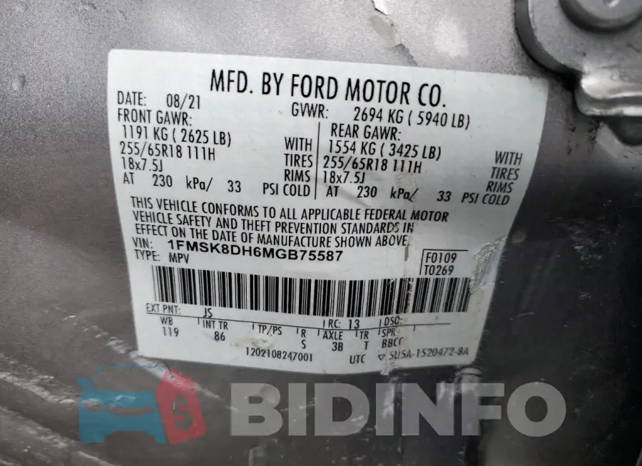 1FMSK8DH6MGB75587 Photo# 13