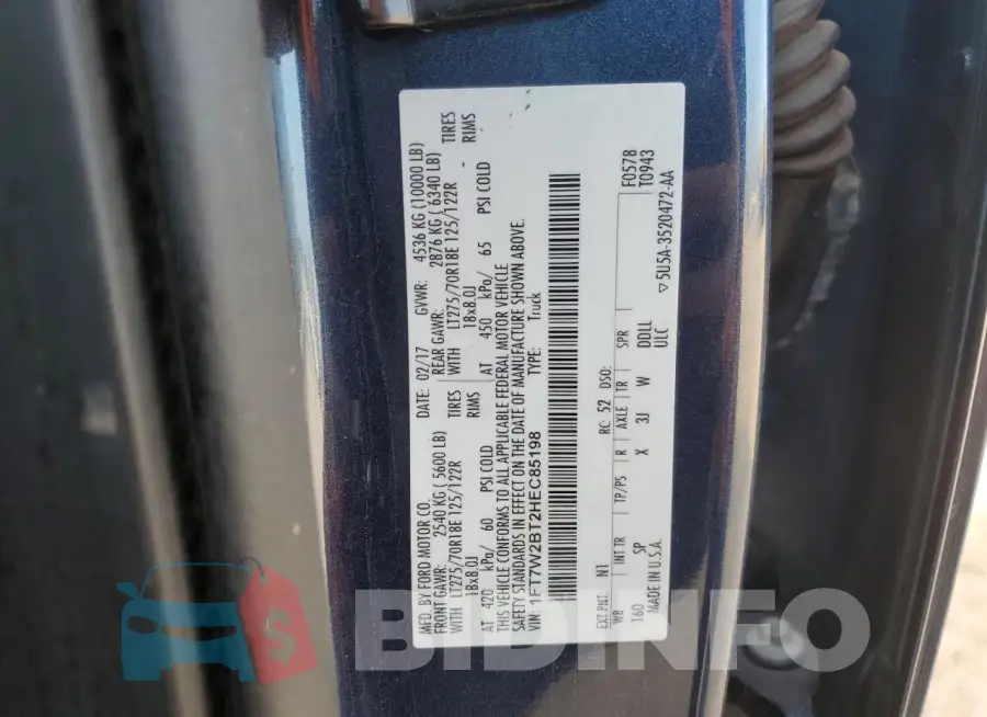 1FT7W2BT2HEC85198 Photo# 12