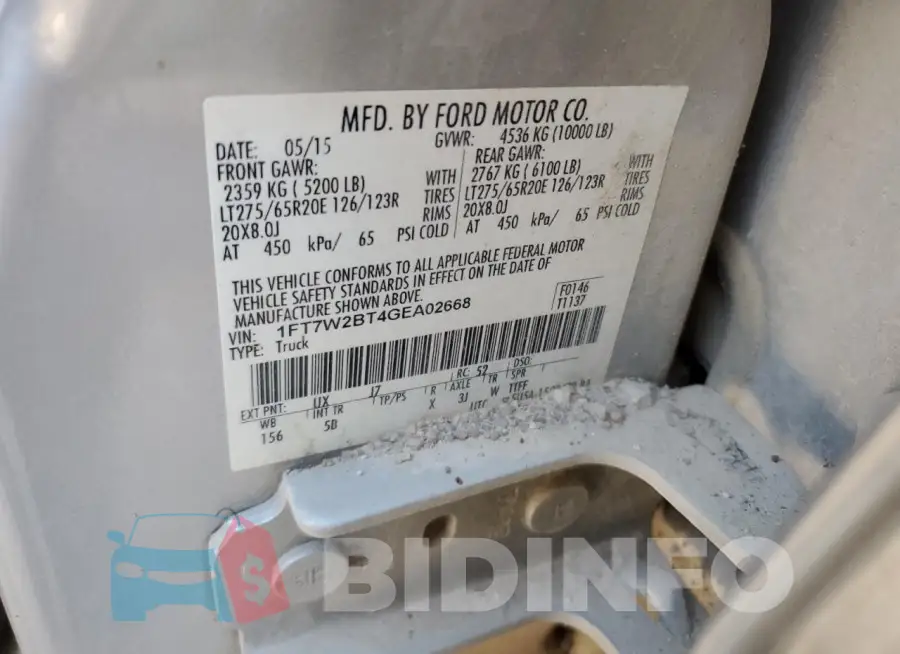 1FT7W2BT4GEA02668 Photo# 12