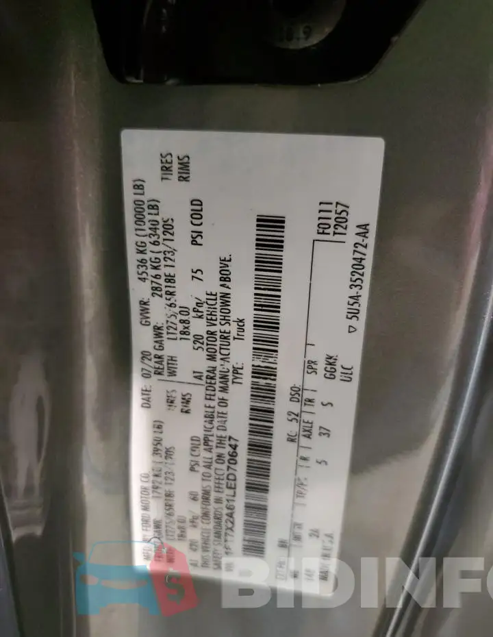 1FT7X2A61LED70647 Photo# 12