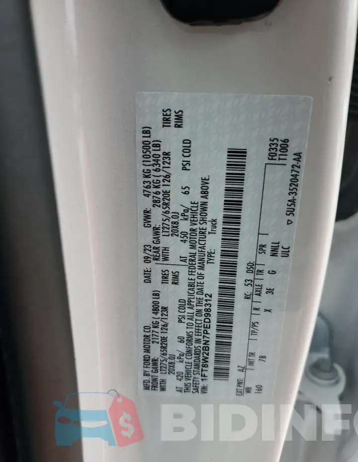 1FT8W2BN7PED98312 Photo# 12