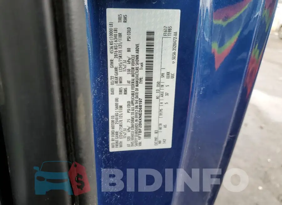 1FTBF2B6XNED68197 Photo# 13