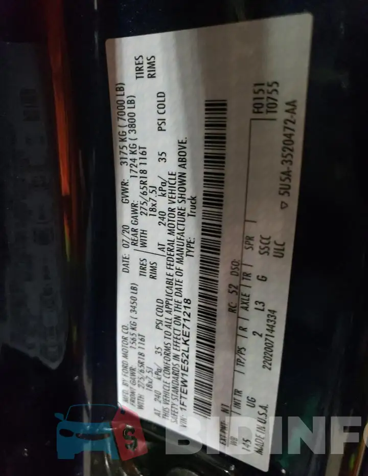 1FTEW1E52LKE71218 Photo# 13