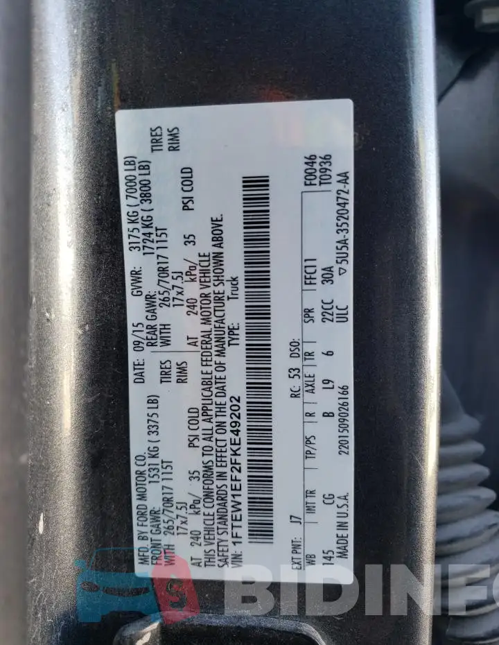 1FTEW1EF2FKE49202 Photo# 12