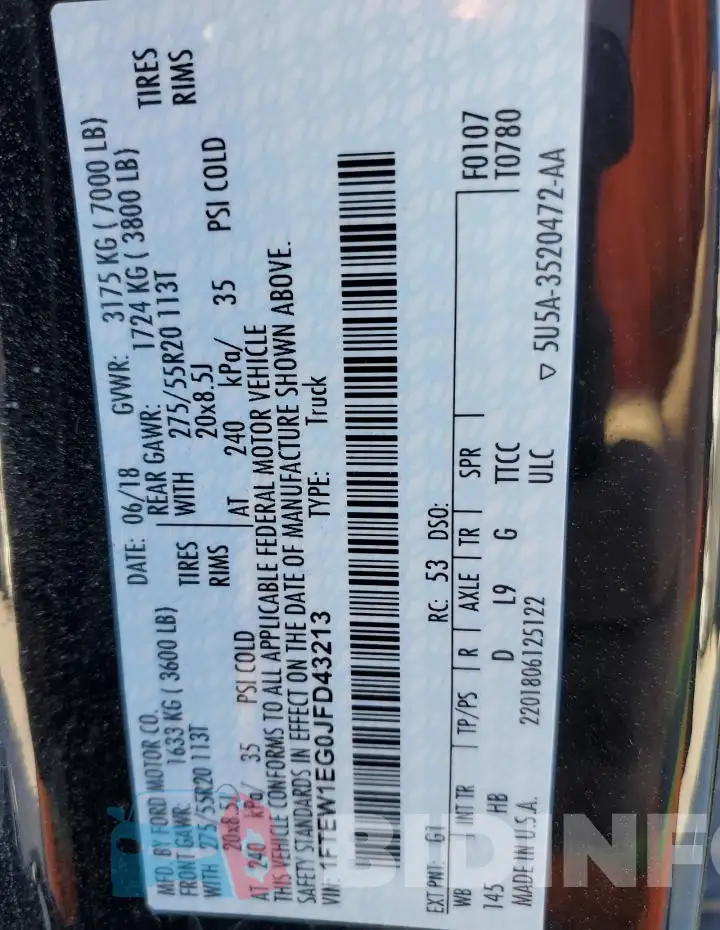 1FTEW1EG0JFD43213 Photo# 12