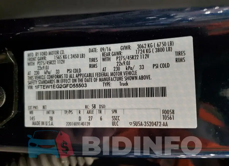 1FTEW1EG2GFD55503 Photo# 13