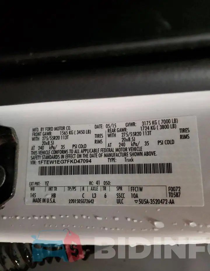 1FTEW1EG7FKD47094 Photo# 12