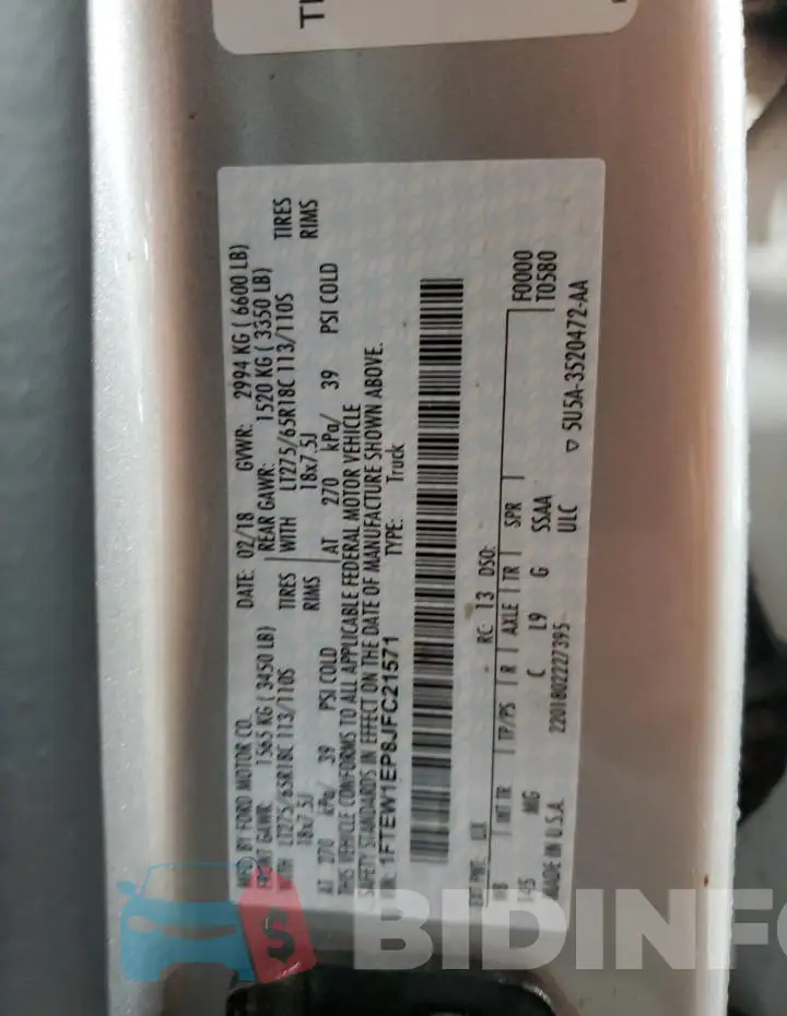 1FTEW1EP8JFC21571 Photo# 12