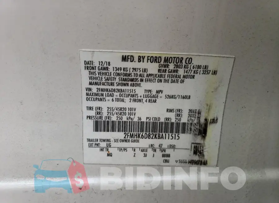 2FMHK6D82KBA11515 Photo# 14