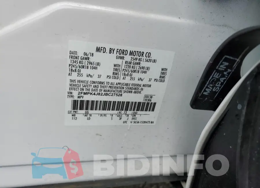 2FMPK4J82JBC27528 Photo# 14