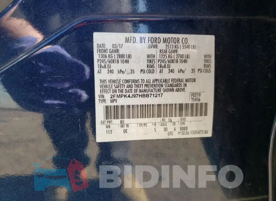 2FMPK4J97HBB71217 Photo# 14