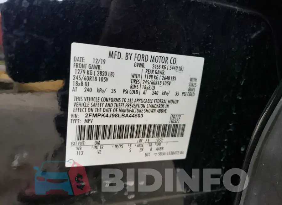2FMPK4J98LBA44503 Photo# 12