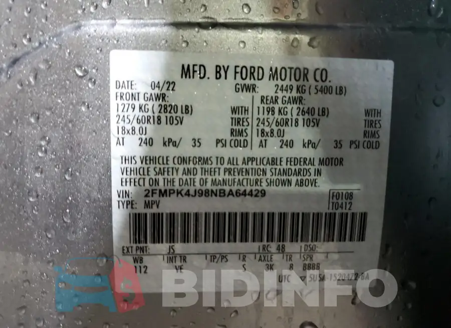 2FMPK4J98NBA64429 Photo# 13