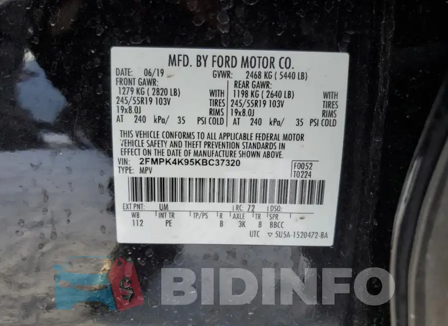 2FMPK4K95KBC37320 Photo# 12