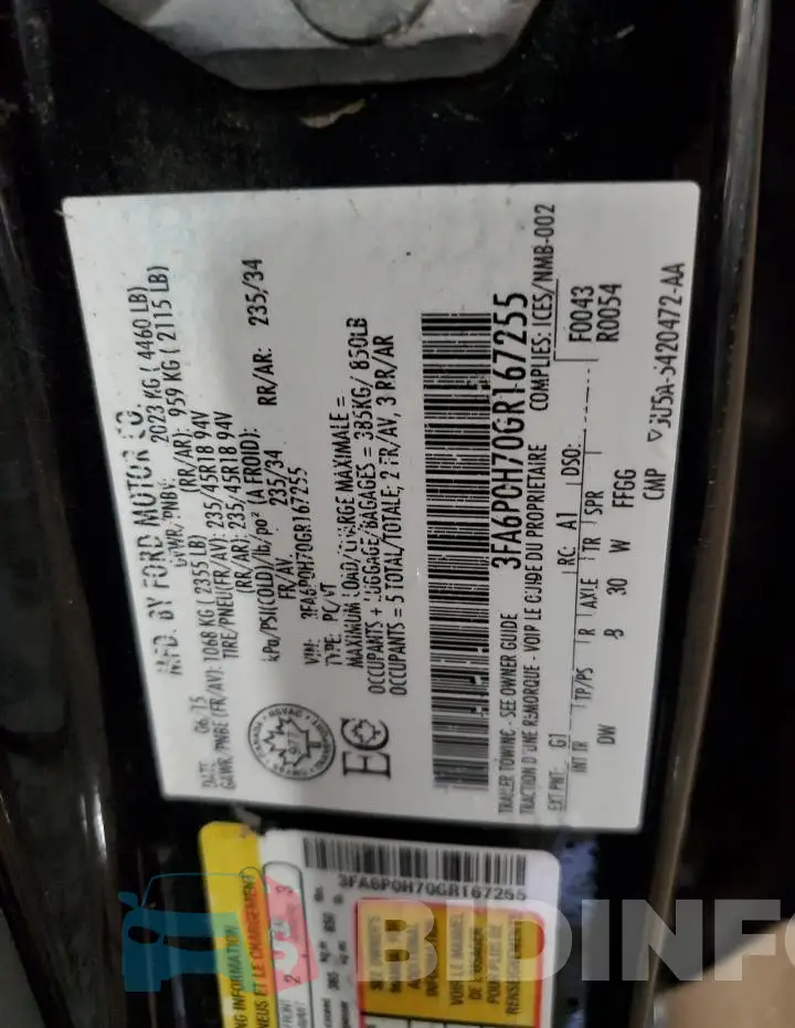 3FA6P0H70GR167255 Photo# 13